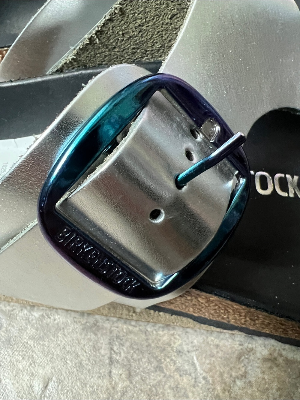 Birkenstock Silver Metallic Gizeh Thong Sandals - Picture 4 of 4